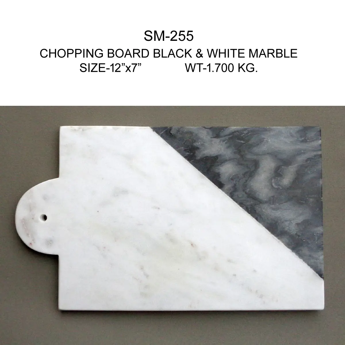 CHOPPIN BOARD BLACK & WHITE MARBLE